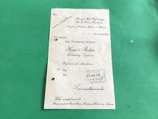 Hume & Boden Veterinary Surgeons Walton on Thames 1958  receipt  R38052