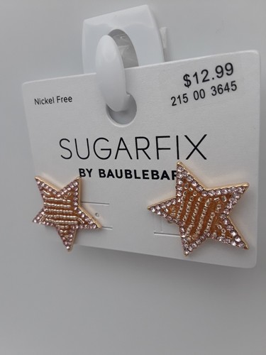 SUGARFIX By BAUBLEBAR Sparkly Rose Gold Star Studded Earrings New - Picture 2 of 4