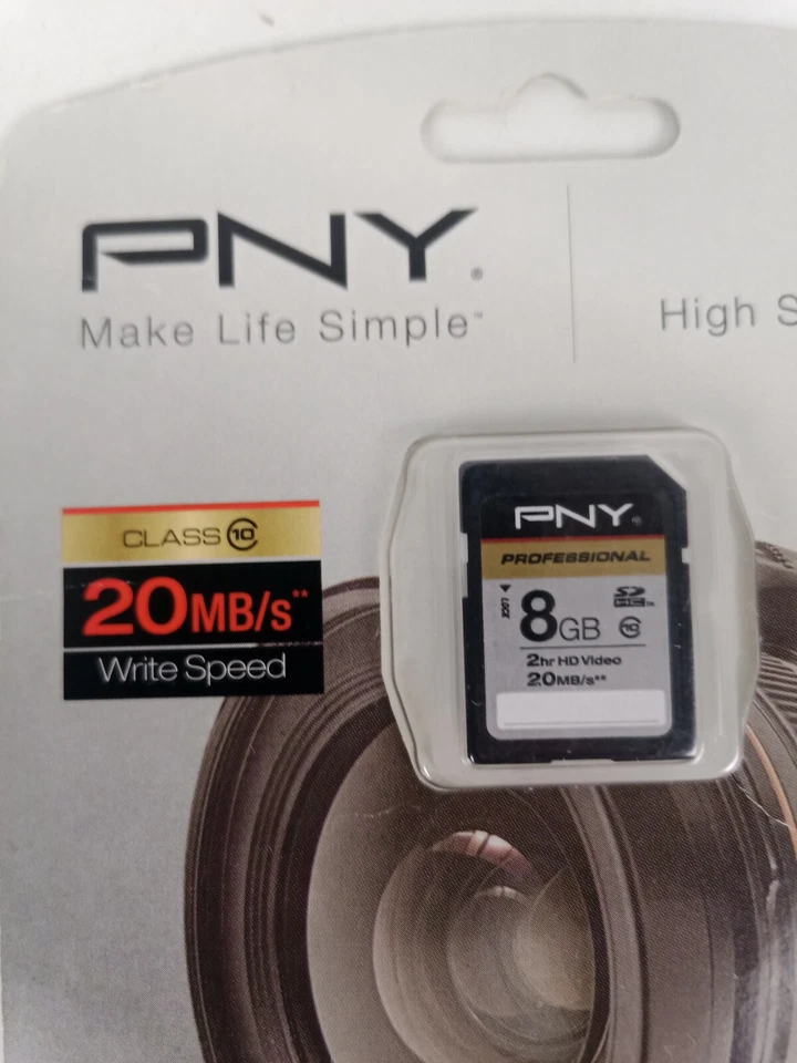 PNY 8GB SDHC SD Card for Canon T7i 6D 80 70 60 1Dx Nikon D5 4 500 600 - Image 4 of 4