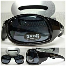 MOTORCYCLE BIKER WRAP CHOPPERS Padded RIDING SUN GLASSES GOGGLES Metallic Gray