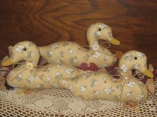 3 rellenos de tazón de primavera de tela floral para patos de cabaña rústica hecha a mano núcleo de cabaña