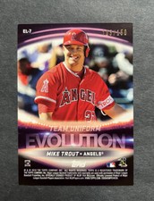 Mike Trout Rod Carew 2019 Topps Team Uniform Logo Evolution /150 Years EL7