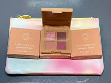 4x Complex Culture ROSY OUTLOOK Eyeshadow Palette 3g .1oz each NIB + Bag