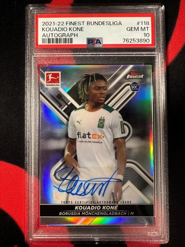 2021-22 Topps Finest Bundesliga Kouadio Kone Auto PSA 10 RC