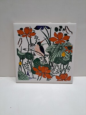 Boho Bird Botanical Decorative Tile Unknown Age