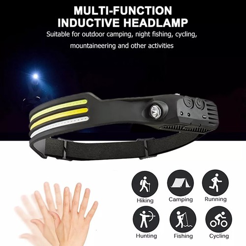 COB LED Stirnlampe USB Wiederaufladbar Headlight Bar Kopfband Taschenlampe Arbeitsleuchte 6000K - Bild 10 von 19