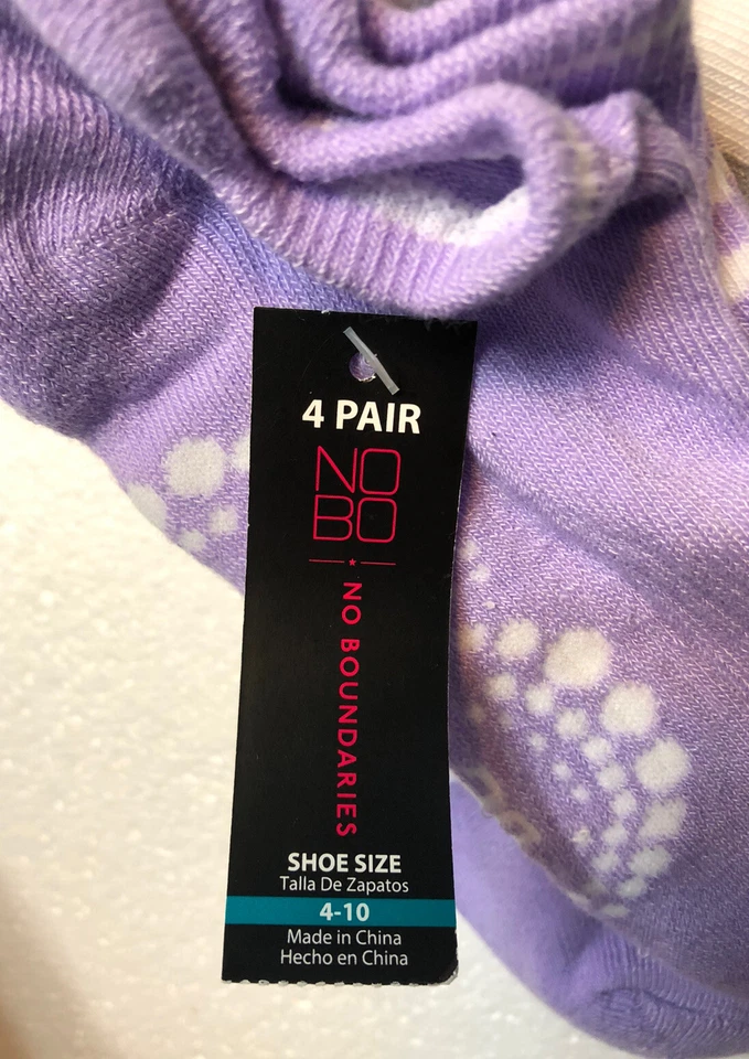 Meias femininas sem limites 4 pares sapato tamanho 4-10 novas com etiqueta - Imagem 3 de 4