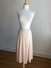 GORGEOUS VTG OLGA Nude Nylon  Lace Half-slip Skirt Lingerie SZ M
