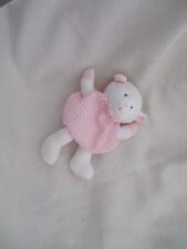 Eden Vintage Plush Terry pink white baby lamb lovey rattle checked 6" back pock