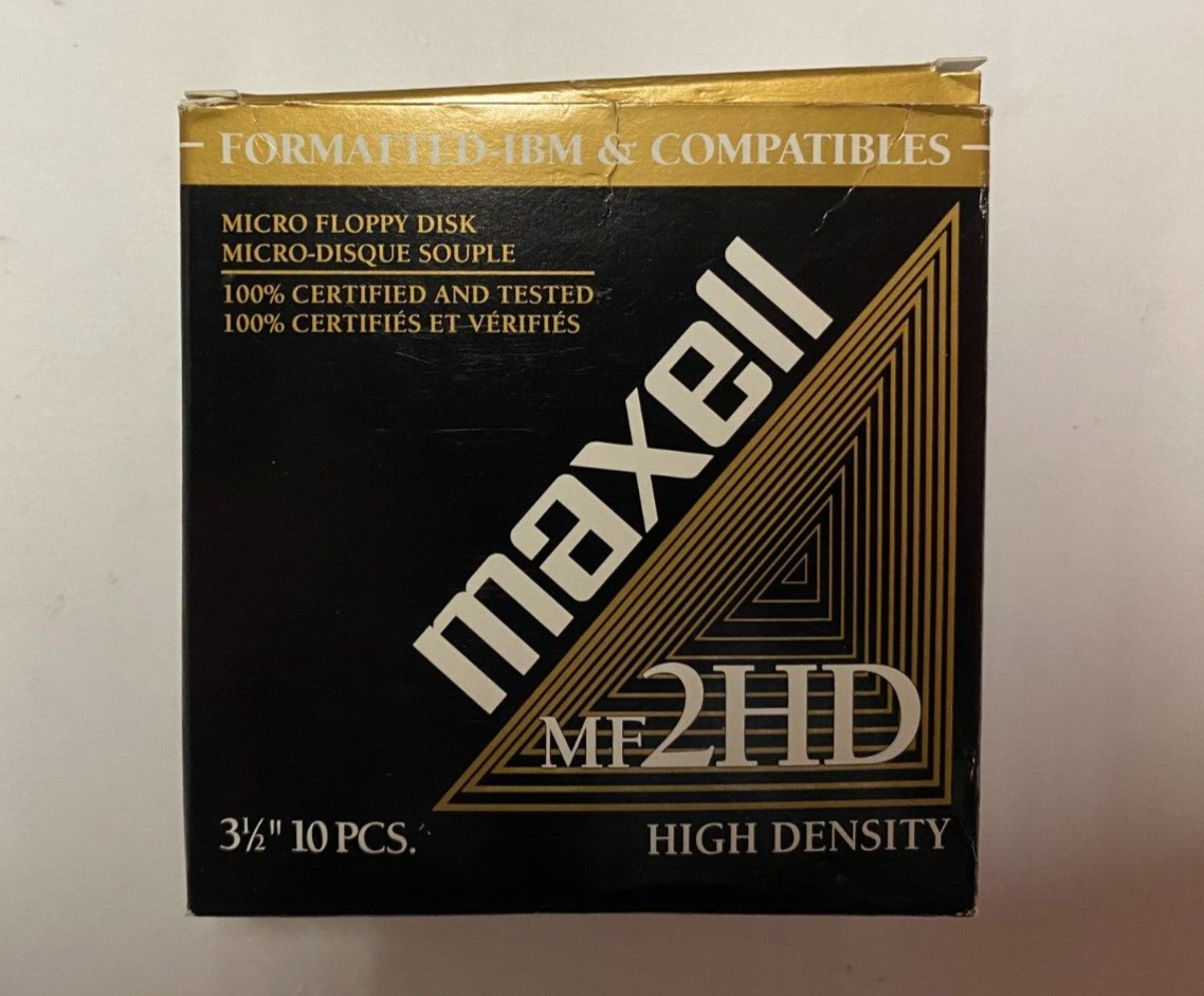 Maxell MF 2HD Micro Floppy Disk 10-Pack Double-Sided 3.5