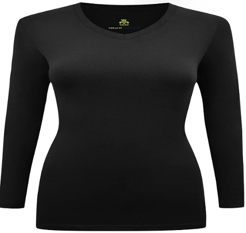 Natural Uniforms Women's Under Scrub Tee V-Neck Long Sleeve T-Shirt Top 7170  - Image 3 of 4