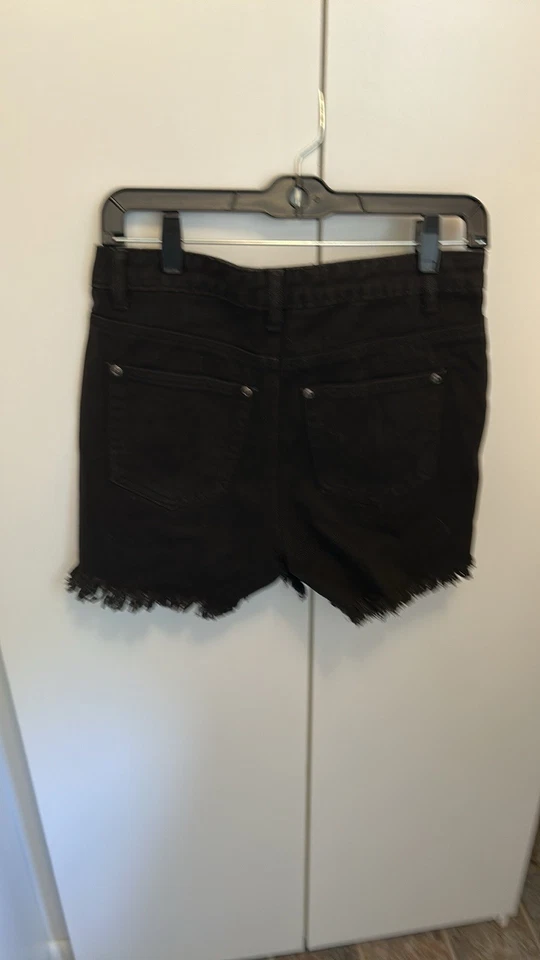 Новый с ярлыками твердого черный сильно состаренный Jean шорты - Изображение 3 из 3