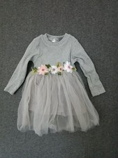 Girls Long Sleeves TuTu Mesh Flower Waist Dress Size 12 Kids Birthday Party
