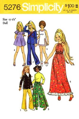 DOLL Sewing Pattern Simplicity 5276 Velvet Dina Crissy Brandi