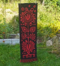 Vintage Hand-Woven Double-Weave Reversible Textile Wall Hanging Decor - Folk Art