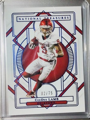 2021 PANINI NATIONAL TREASURES CEE DEE LAMB 02/75 SOONERS