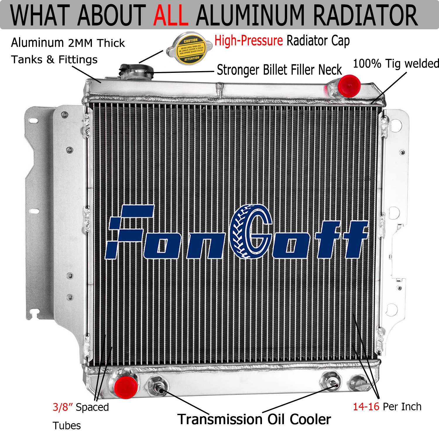 3Row Radiator For 1987 1988-2006 Jeep Wrangler YJ TJ 2.4L L4 2.5L 4.0 4.2L L6