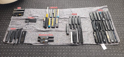 46x Stück Asus Dell Lenovo Sony MSI Terra Fujitsu Notebook Laptop Akkus Konvolut