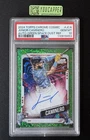 2024 Topps Chrome Cosmic Junior Caminero RC Auto Green Space Dust /75 PSA 10 SP