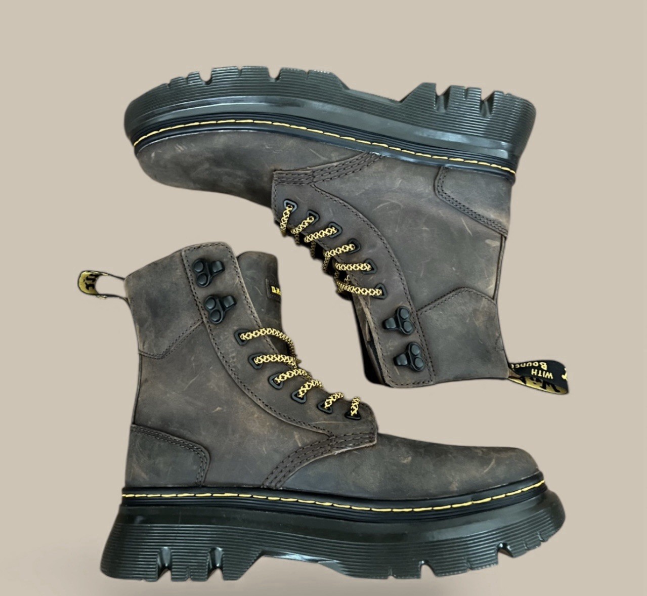 Dr. Martens Tarik Brown Leather Crazy Horse Boot Mens 8 Women’s 9 Distressed NEW image 4