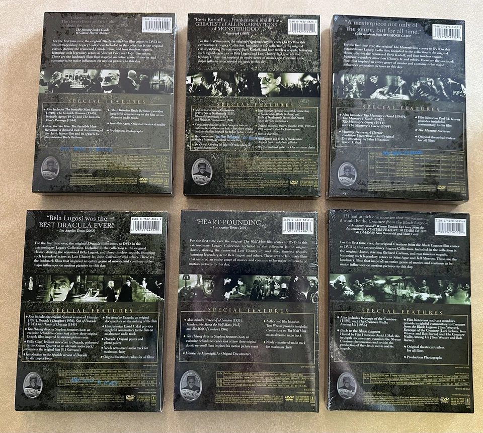 The Monster Legacy Collection Complete 6 DVD Set Films Universal Horror SEALED - Image 2 of 4