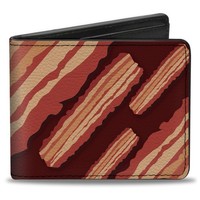 Bi-Fold Wallet Bacon Slices Maroon (Us Import)