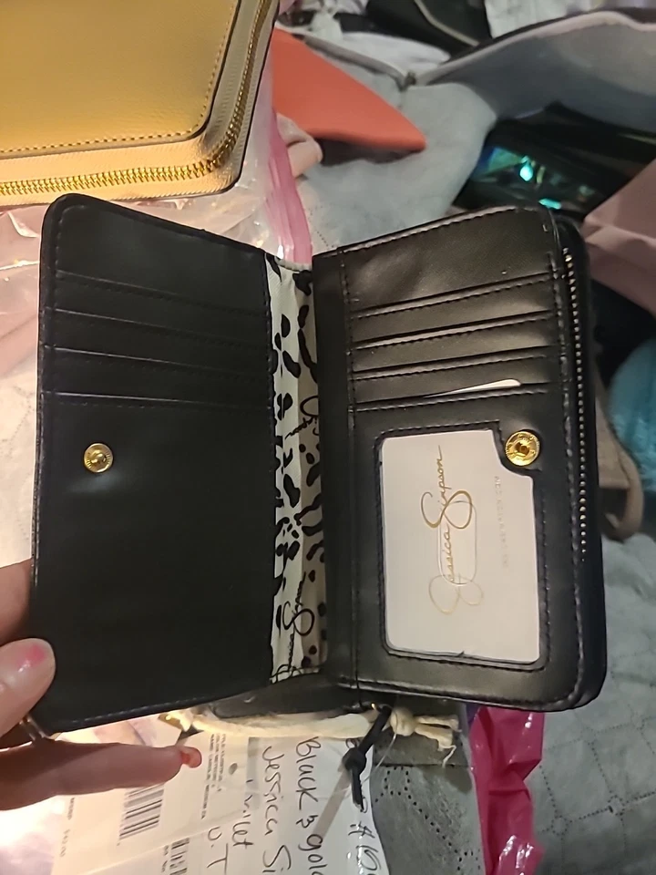 Женский бумажник Jessica Simpson черный искусственная кожа на кнопке/молнии - Изображение 4 из 4