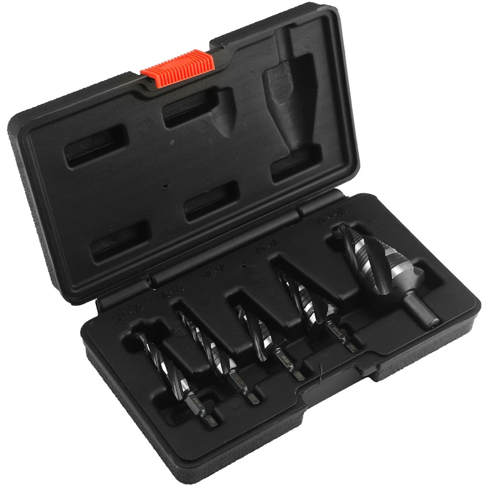 5* Step Drill Bit Set 4-Flute Taper Hole Expansion Cutter 3/16"-7/8", 3/16"-1/2" - Image 3 of 4