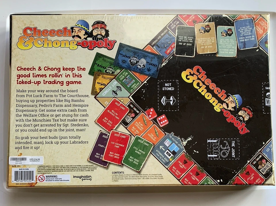 Cheech and Chong-Opoly Board Game Adult 18+ Stoner 420 Humor Sealed Monopoly - Image 2 of 4
