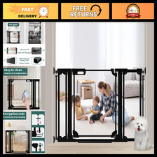 Adjustable Clear Baby Gate 29-47" Wide - Acrylic Safety Pet Barrier for Stairs