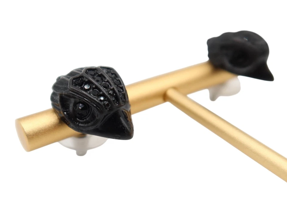 Brincos de cabeça de águia KURT GEIGER em preto gótico capricho vitoriano - Imagem 4 de 4