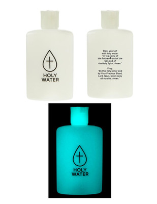 LOT OF 3 NEW EMPTY Luminous Glow in the Dark Holy Water Bottles 4oz Each