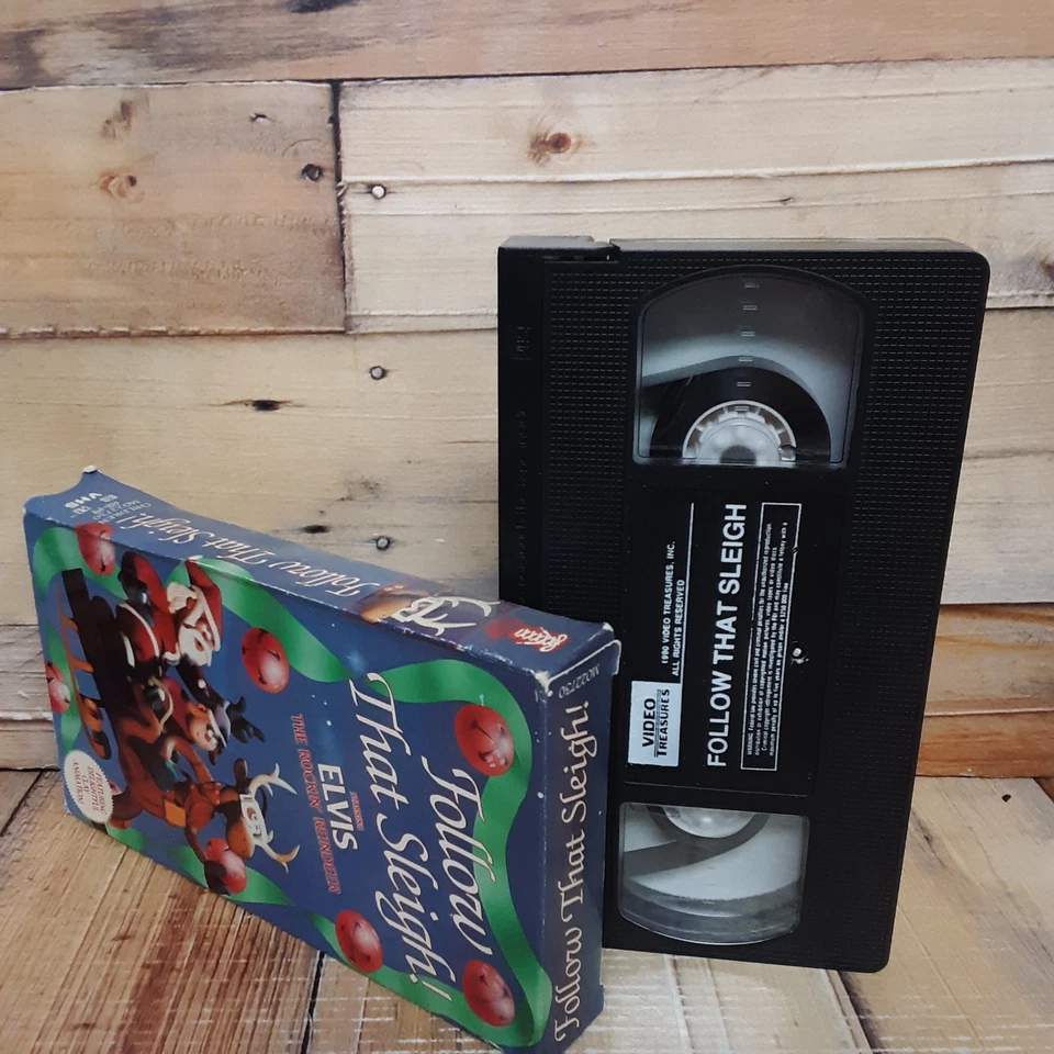 Follow That Sleigh VHS Used Christmas Animation Elvis the Reindeer Foto 4 de 4