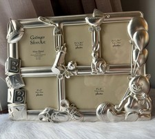 Godinger Silver Art Co Silver Plated Multi Photo Baby Picture Frame Nursery Gift