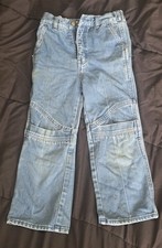Vintage Kids Size 6 Baggy Cargo Jeans 90s Y2k Skater Front Pockets