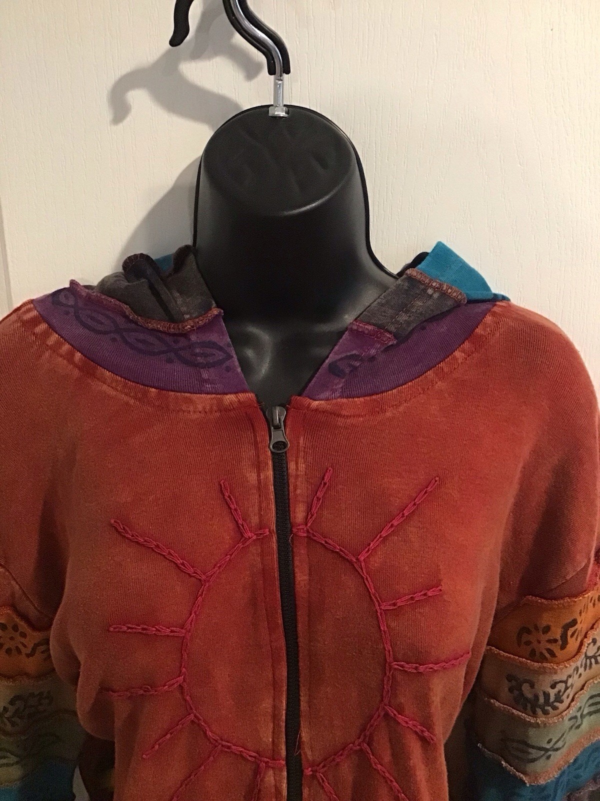 Greater Good Network Rainbow Patchwork Hoodie Jac… - image 2