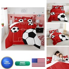 Erosebridal Comforter Set Twin Size Sports Football Red White