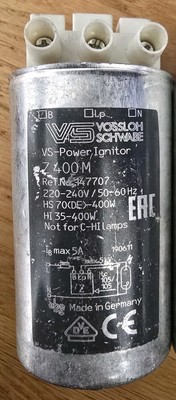 Sonnenbank Gesichtszünder/Starter 35 bis 400 Watt Menge 1