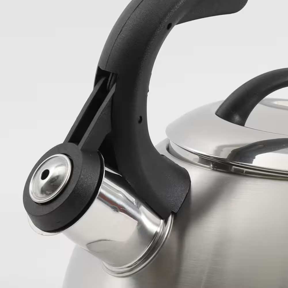 Mr Coffee Tea Kettle Stainless Steel Whistling 1.75 Qt Stovetop Hot Water Pot