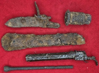 EXCAVATED CIVIL WAR RELIC COLLECTION RECOVERED FROM GRAND ECORE IN LOUISIANA