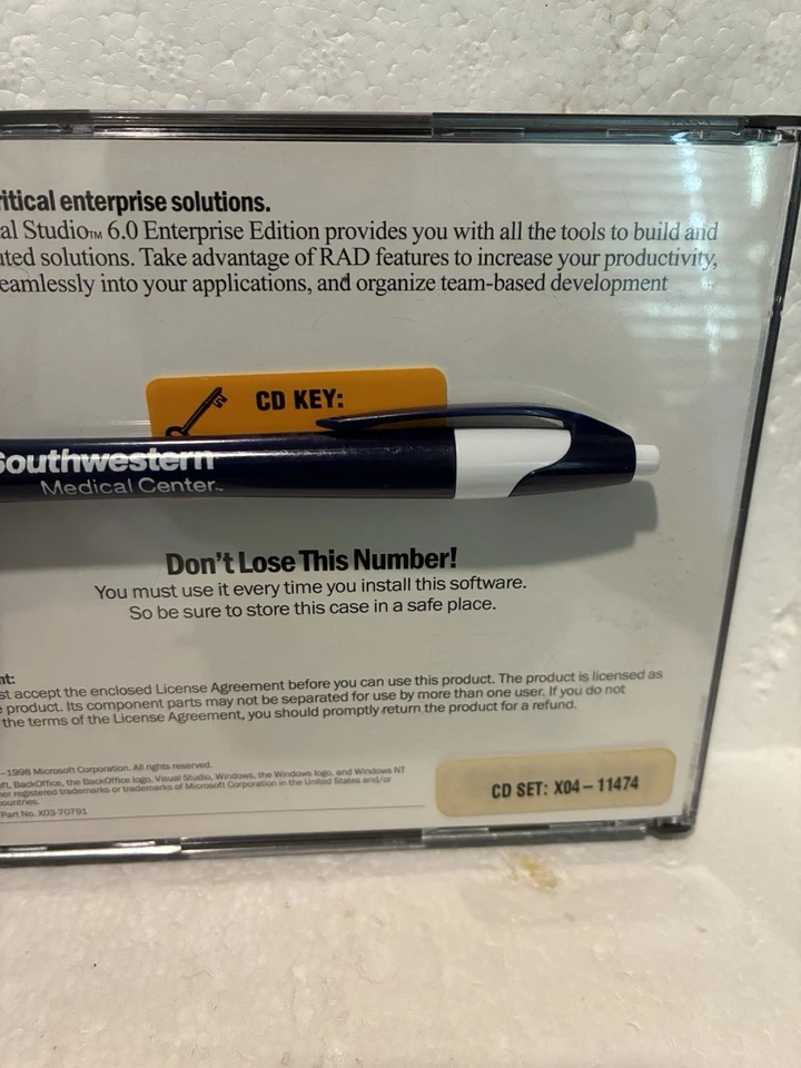Microsoft Visual Studio 6.0 Professional Edition for Windows 98 NT With Key - VG - Image 3 of 3