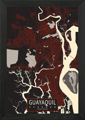 Guayaquil Stadtplan Vektor gerahmtes Wandbild Poster Leinwanddruck Bild