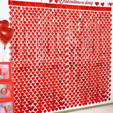 Valentines Day Decorations, 4 Pack 6.58 ft x 3.25 ft, Red