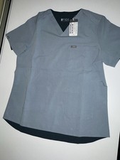 FIGS NWT Men's Scrub Top Reversible Pockets Blue Technical Collection L