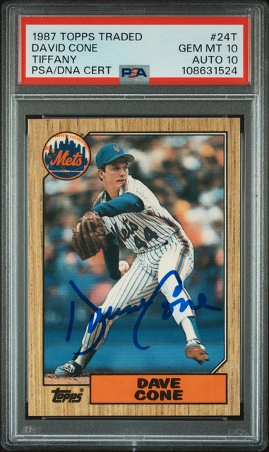 1987 Topps Traded Tiffany #24T David Cone PSA 10 GEM-MT AUTO 10 Pop 4 Perfect RC