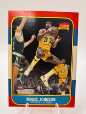 1986 Fleer Magic Johnson #53 Hall of Fame HOF Lakers - Raw