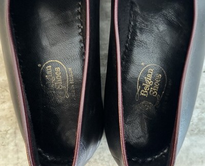 BELGIAN SHOES MR CASUAL LOAFER BLACK LEATHER W BROWN SLIPPERS 13 W $800 BOW TIE Belgian Shoes Mr Casual | eBay main image 2