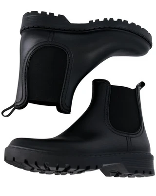 BELLICE SOLIDE DAMEN GUMMISTIEFEL FÜR PILZE KURZE STIEFELETTEN SCHWARZ