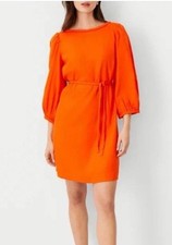 Ann Taylor Orange Linen Dress - Size 6