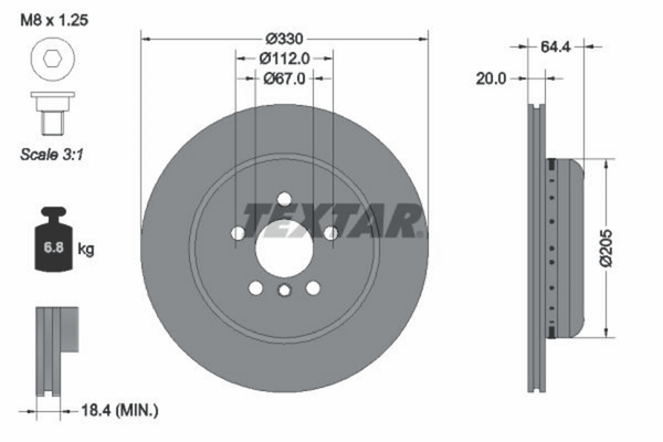 Bremsscheibe Hinterachse Rechts FüR BMW 2 Coupe 3 Touring 4 Gran Cabriolet 5 6-image
